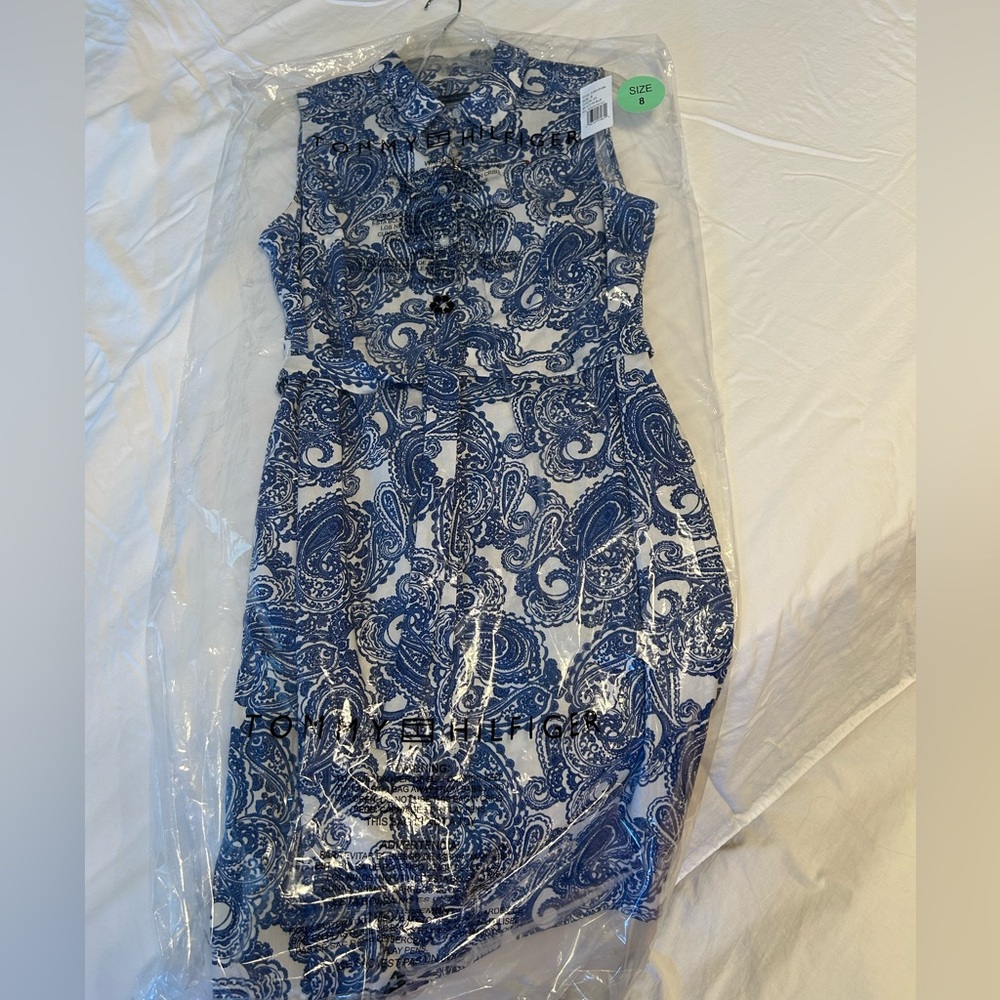 Tommy Hilfiger Blue and White Sheath Dress New in Bag - Picture 7 of 8
